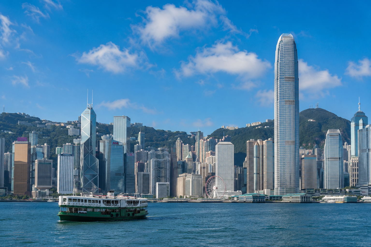 香港維港兩岸高樓住宅景觀